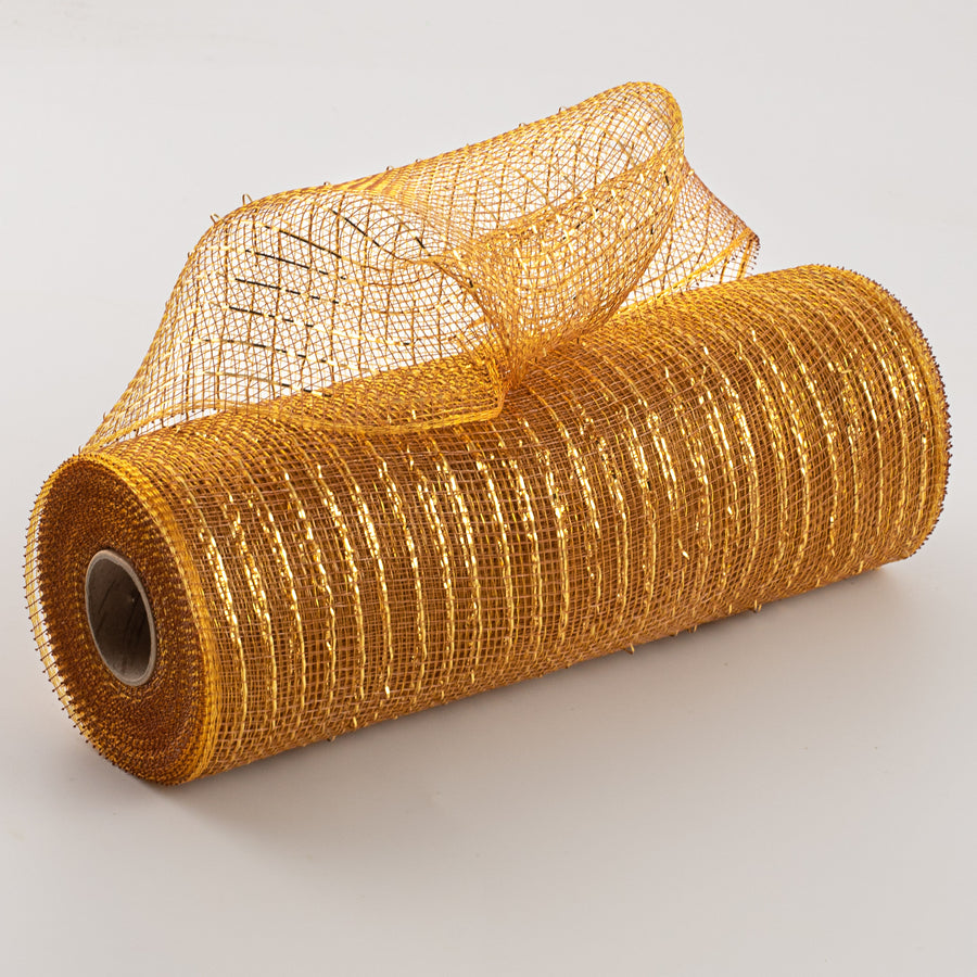 10" Poly Deco Mesh: Metallic Brown/Gold