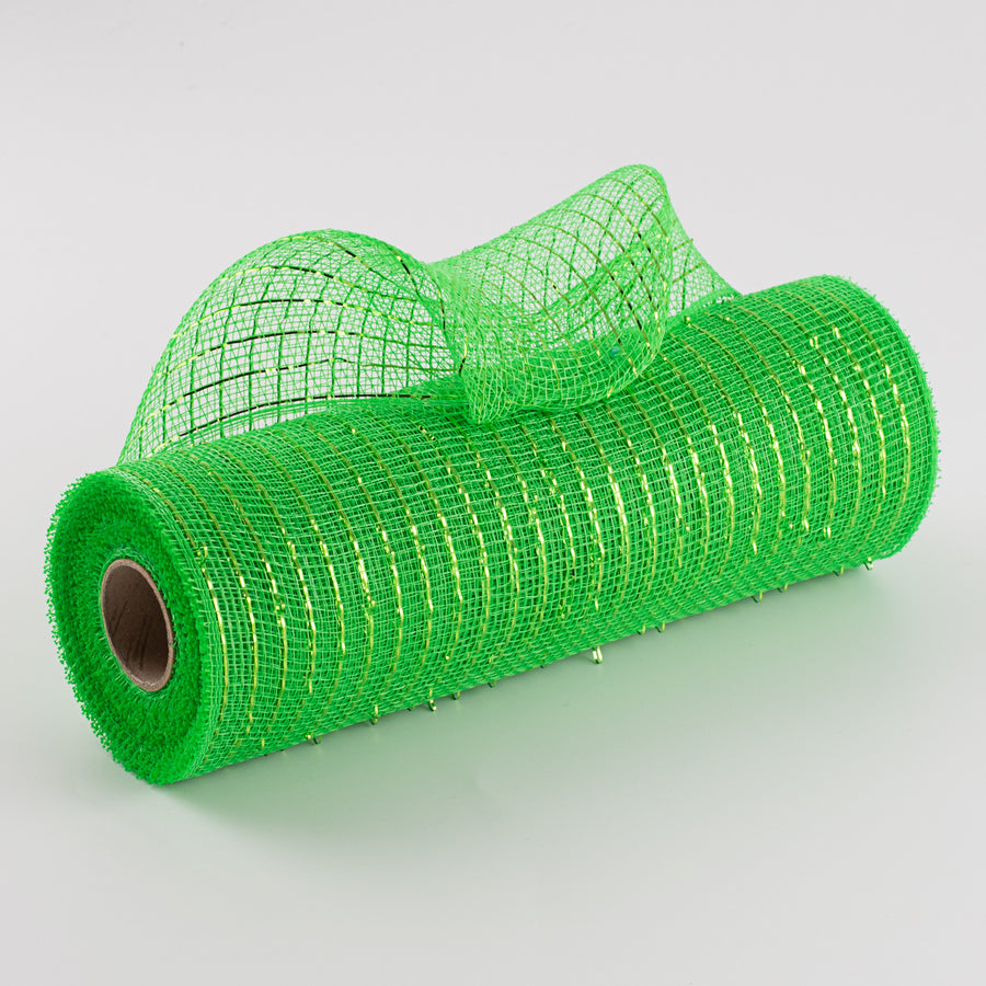 10" Poly Deco Mesh: Metallic Lime