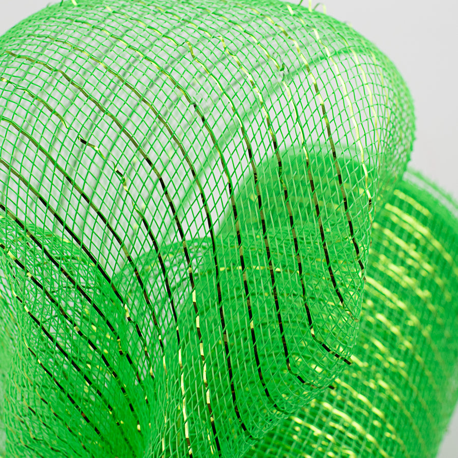 10" Poly Deco Mesh: Metallic Lime