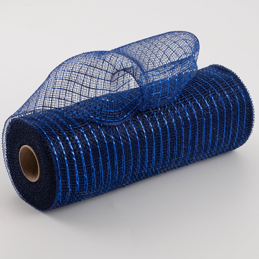 10" Poly Deco Mesh: Metallic Navy/Royal