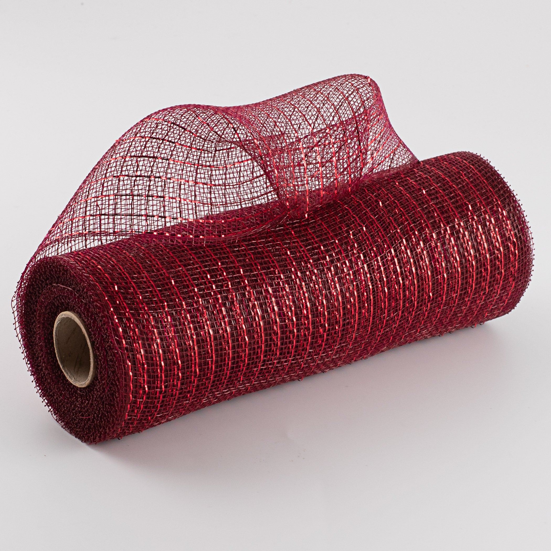 10" Poly Deco Mesh: Metallic Burgundy & Red