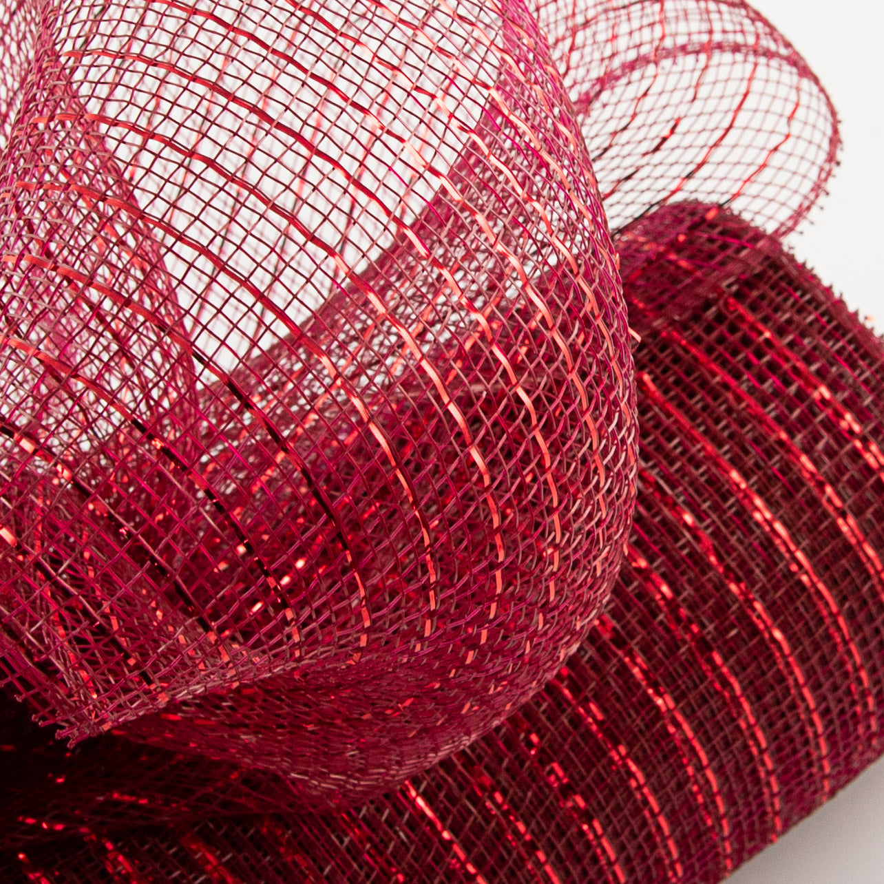 10" Poly Deco Mesh: Metallic Burgundy & Red