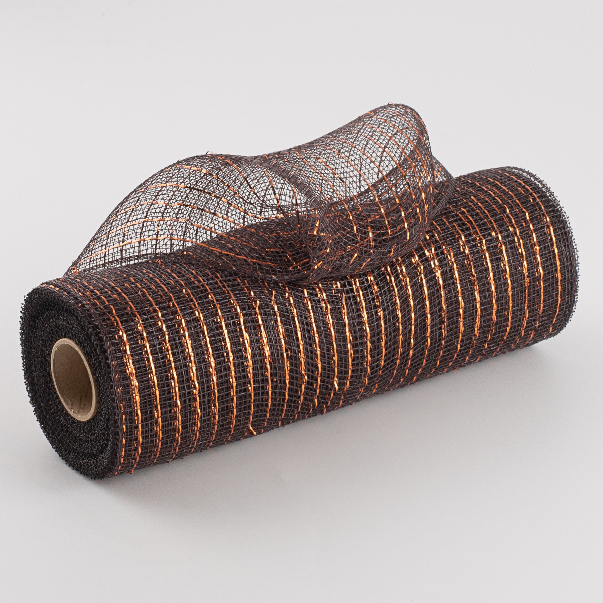 10" Poly Deco Mesh: Metallic Chocolate/Copper