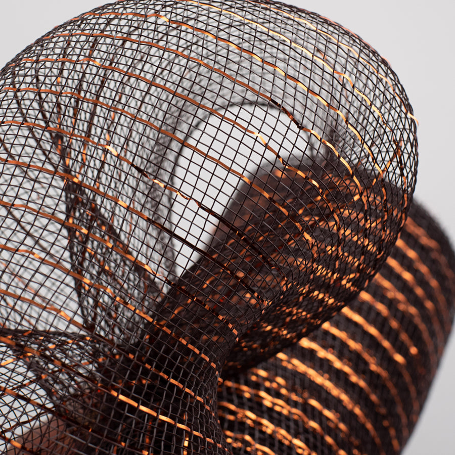 10" Poly Deco Mesh: Metallic Chocolate/Copper