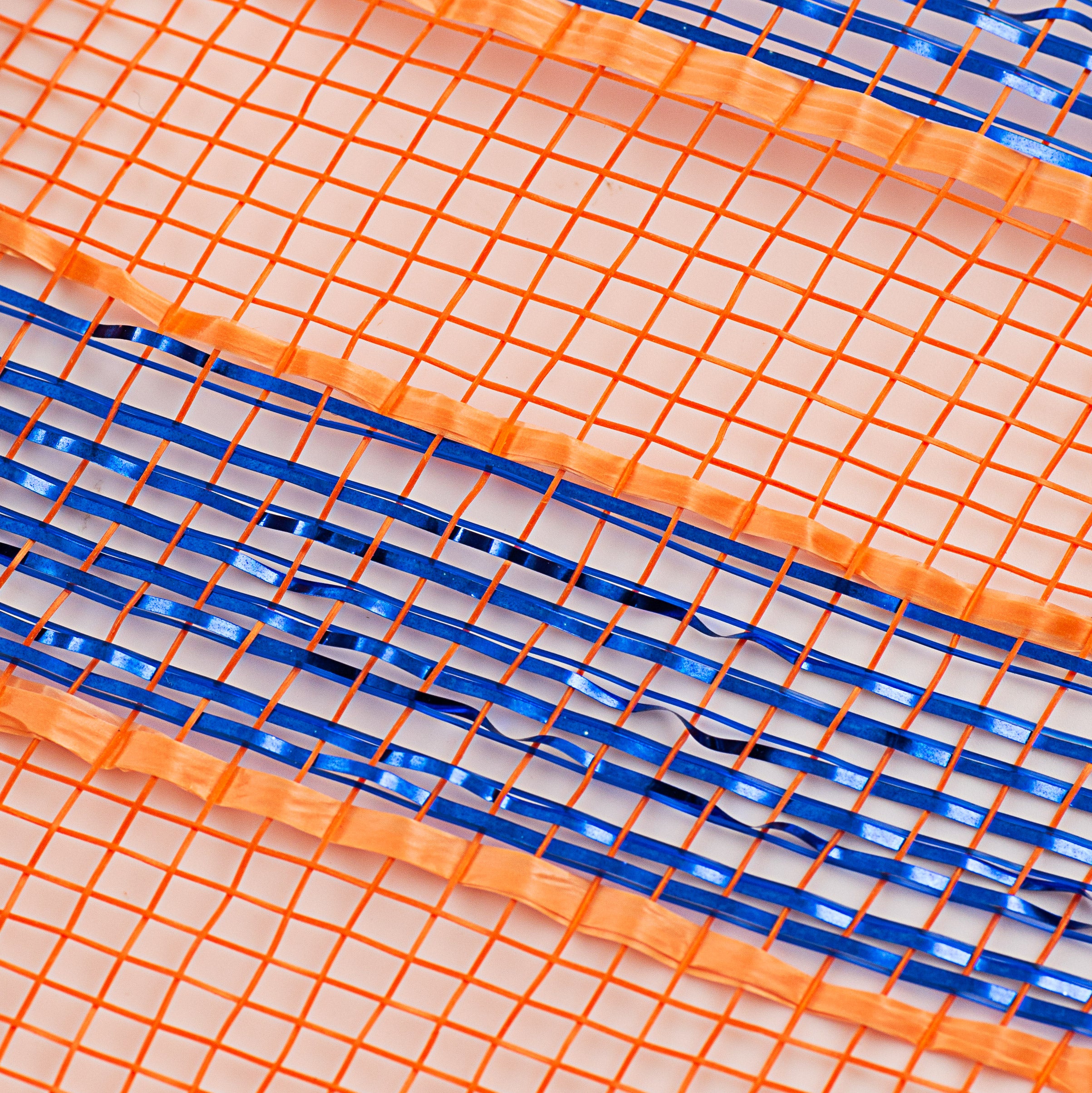 10" Poly Deco Mesh: Metallic Orange/Blue Stripe