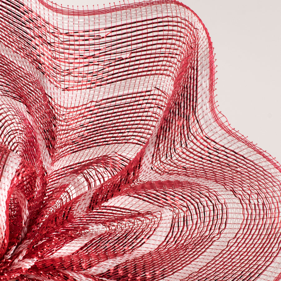 10" Poly Deco Mesh: Deluxe Red/White Stripe
