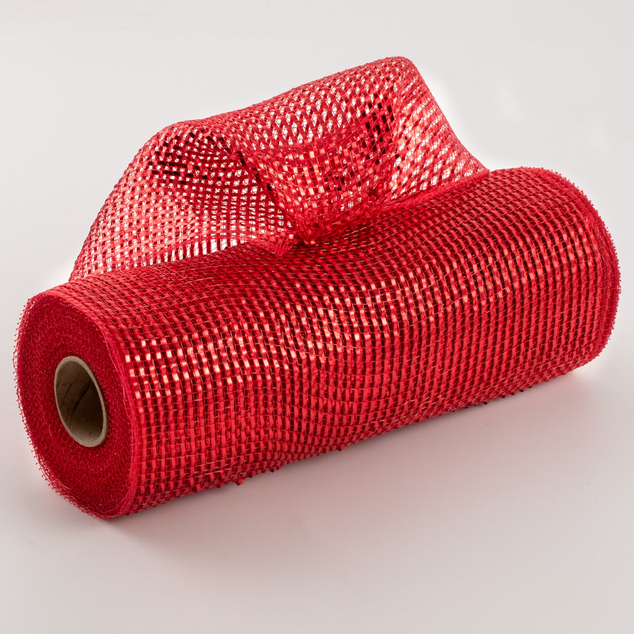 10" Poly Mesh Roll: Red with Deluxe Wide Red Foil