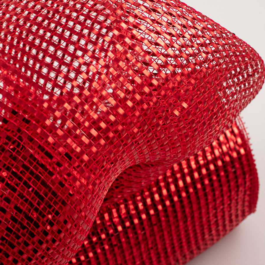 10" Poly Mesh Roll: Red with Deluxe Wide Red Foil