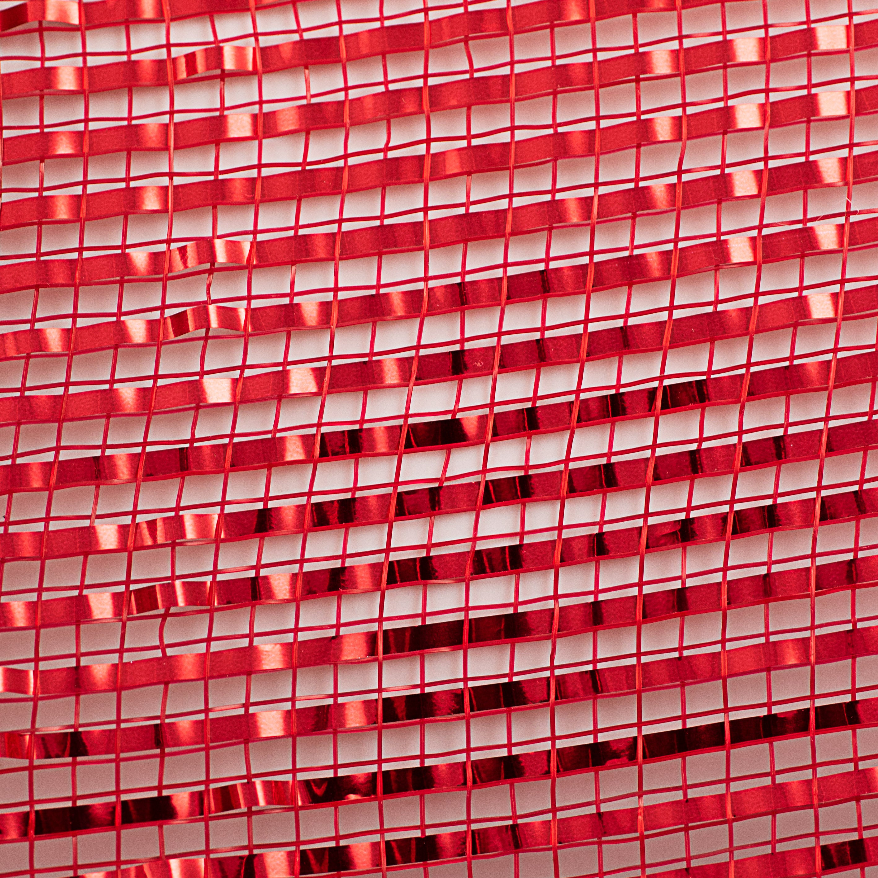 10" Poly Mesh Roll: Red with Deluxe Wide Red Foil