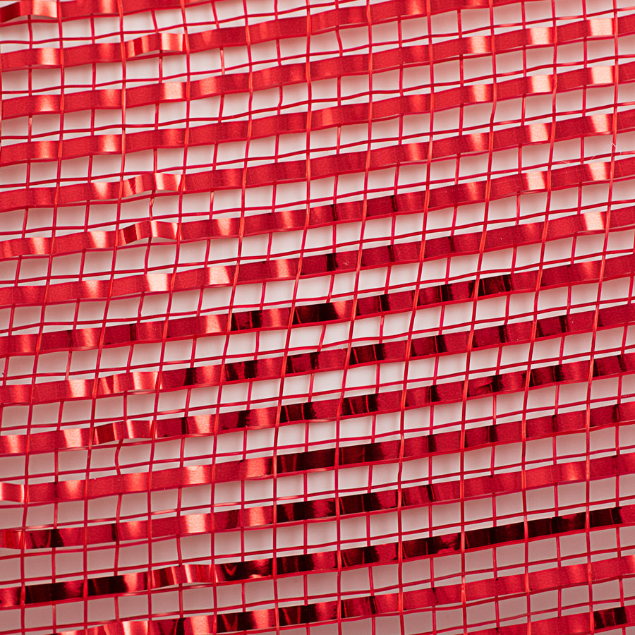 10" Poly Mesh Roll: Red with Deluxe Wide Red Foil
