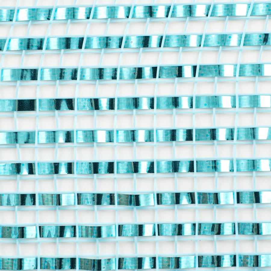 10" Poly Mesh Rolls: Deluxe Wide Foil Turquoise Blue