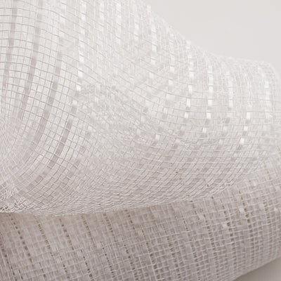 10" Poly Deco Mesh: Wide Foil Film White