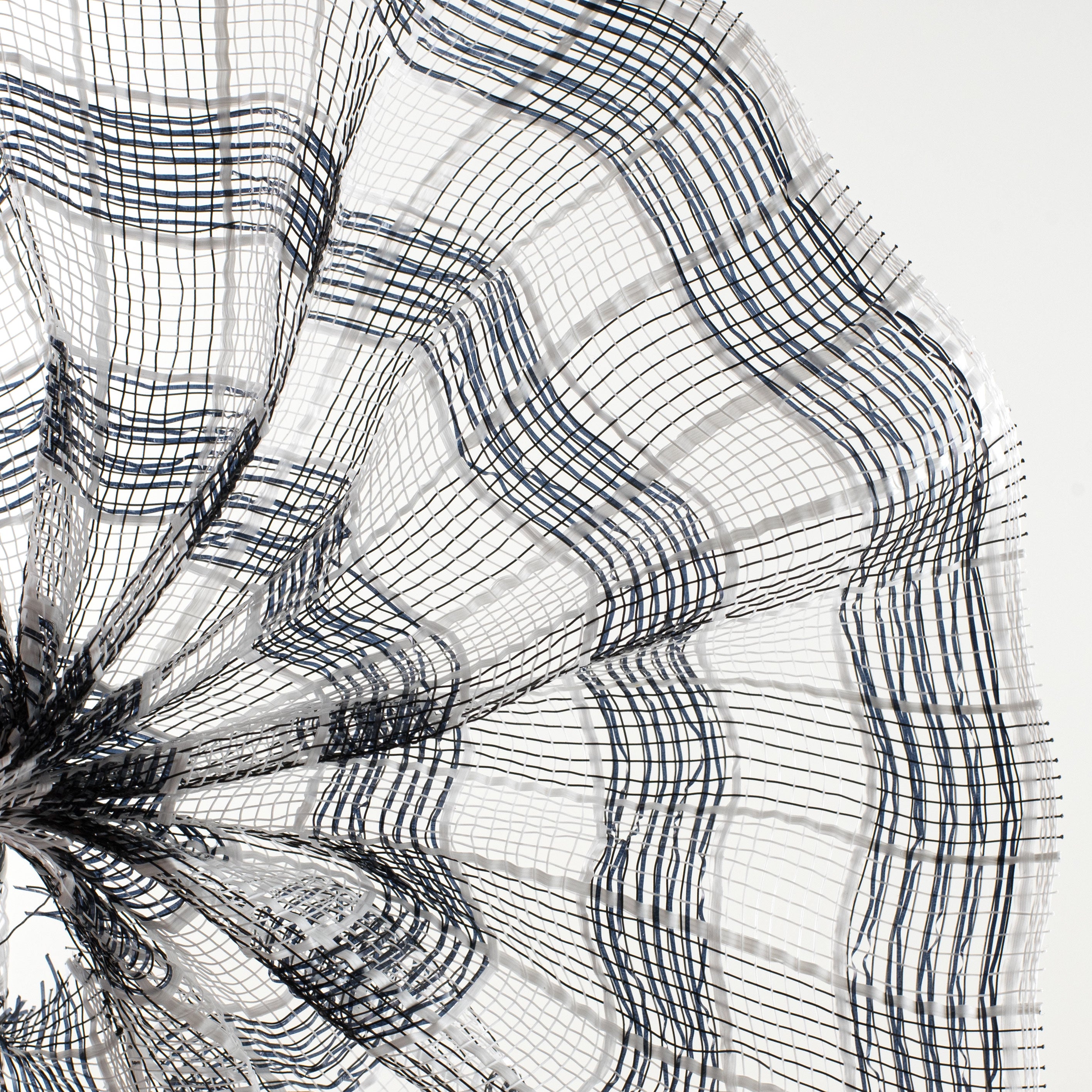 10" Metallic Check Mesh: Black & White (10 Yards)
