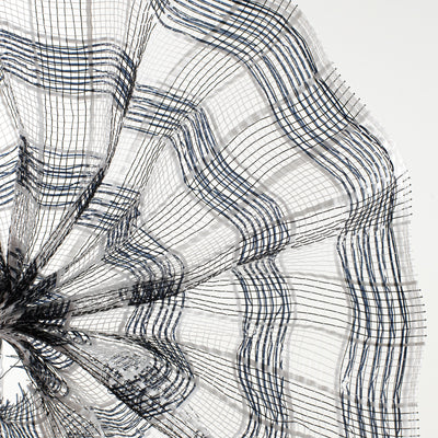 10" Metallic Check Mesh: Black & White (10 Yards)