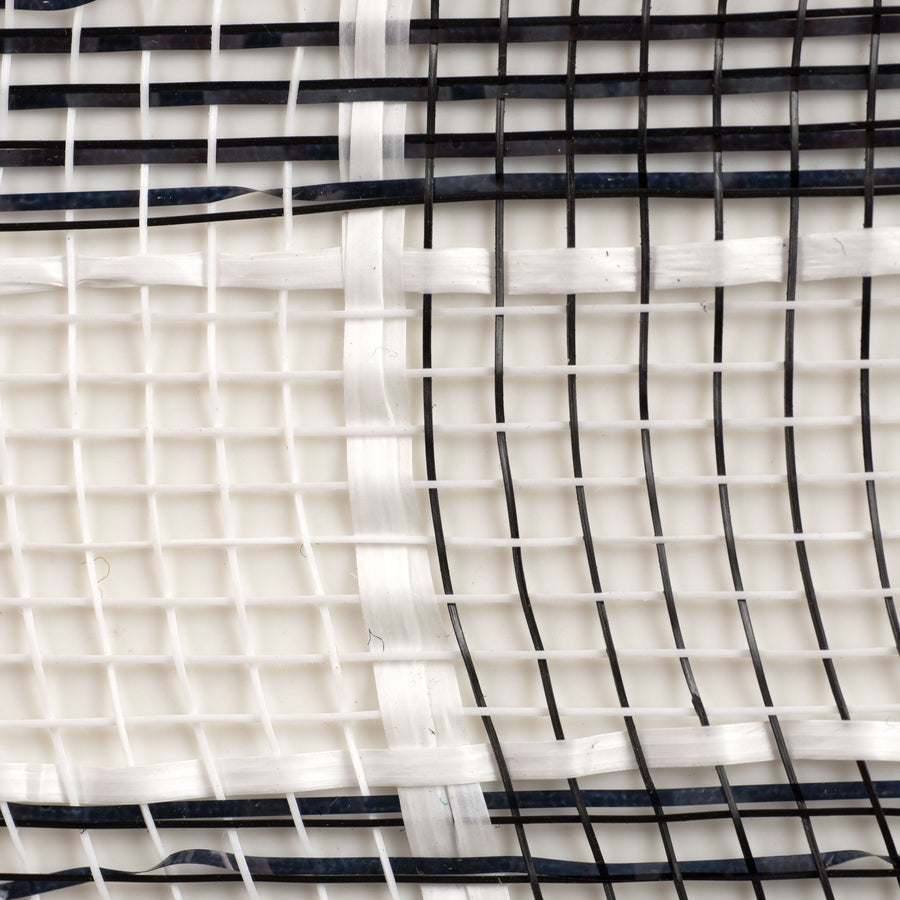 10" Metallic Check Mesh: Black & White (10 Yards)