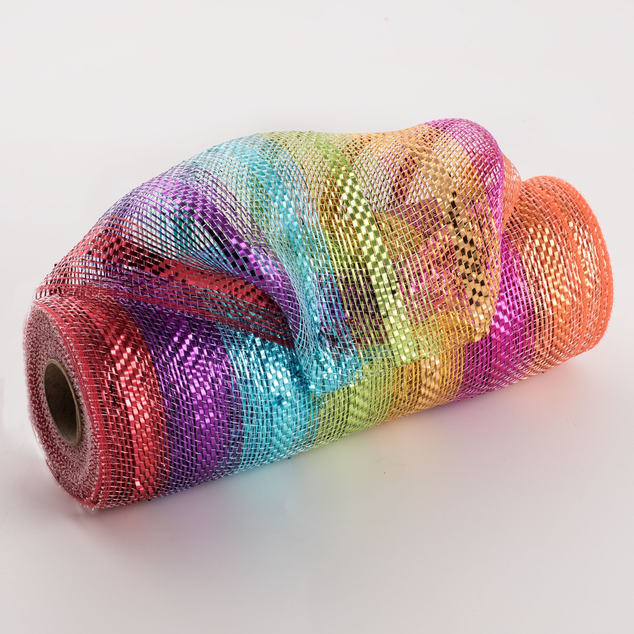 10" Metallic Stripe Mesh: Rainbow (10 Yards)