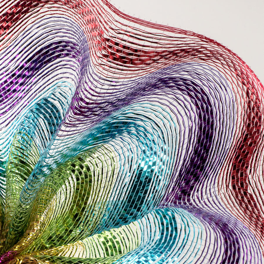 10" Metallic Stripe Mesh: Rainbow (10 Yards)