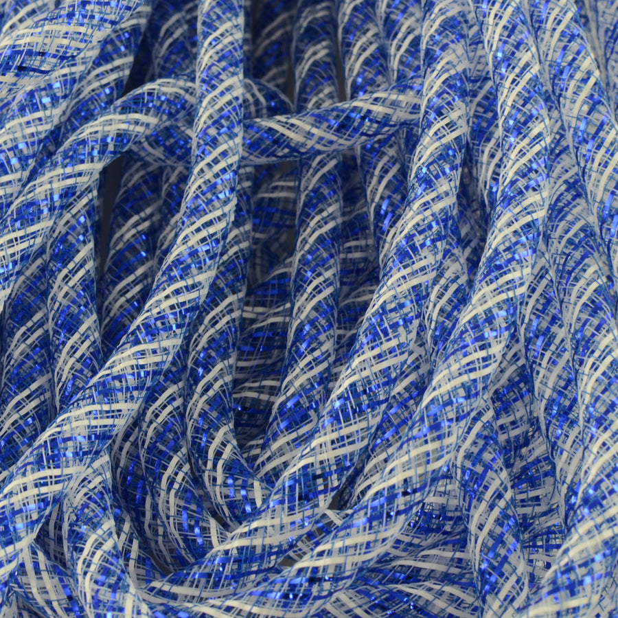 Deco Flex Tubing Ribbon: Striped Blue/White (30 Yards)