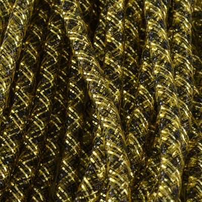 Deco Flex Tubing Ribbon: Striped Black/Gold (30 Yards)