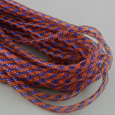 Deco Flex Tubing Ribbon: Striped Orange/Navy (30 Yards)