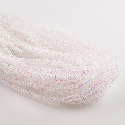 Tinsel Flex Tubing Ribbon: Iridescent White (20 Yards)