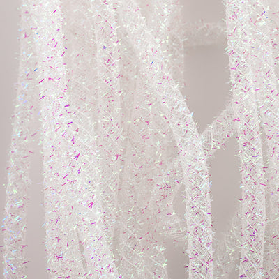 Tinsel Flex Tubing Ribbon: Iridescent White (20 Yards)