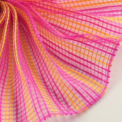 10" Horizontal Wide Strip Mesh: Hot Pink & Yellow