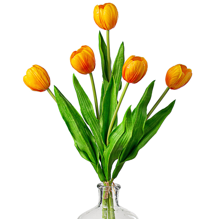 13" Realistic Touch Tulip Bouquet: Orange (5) Item Number: 2260018OR
