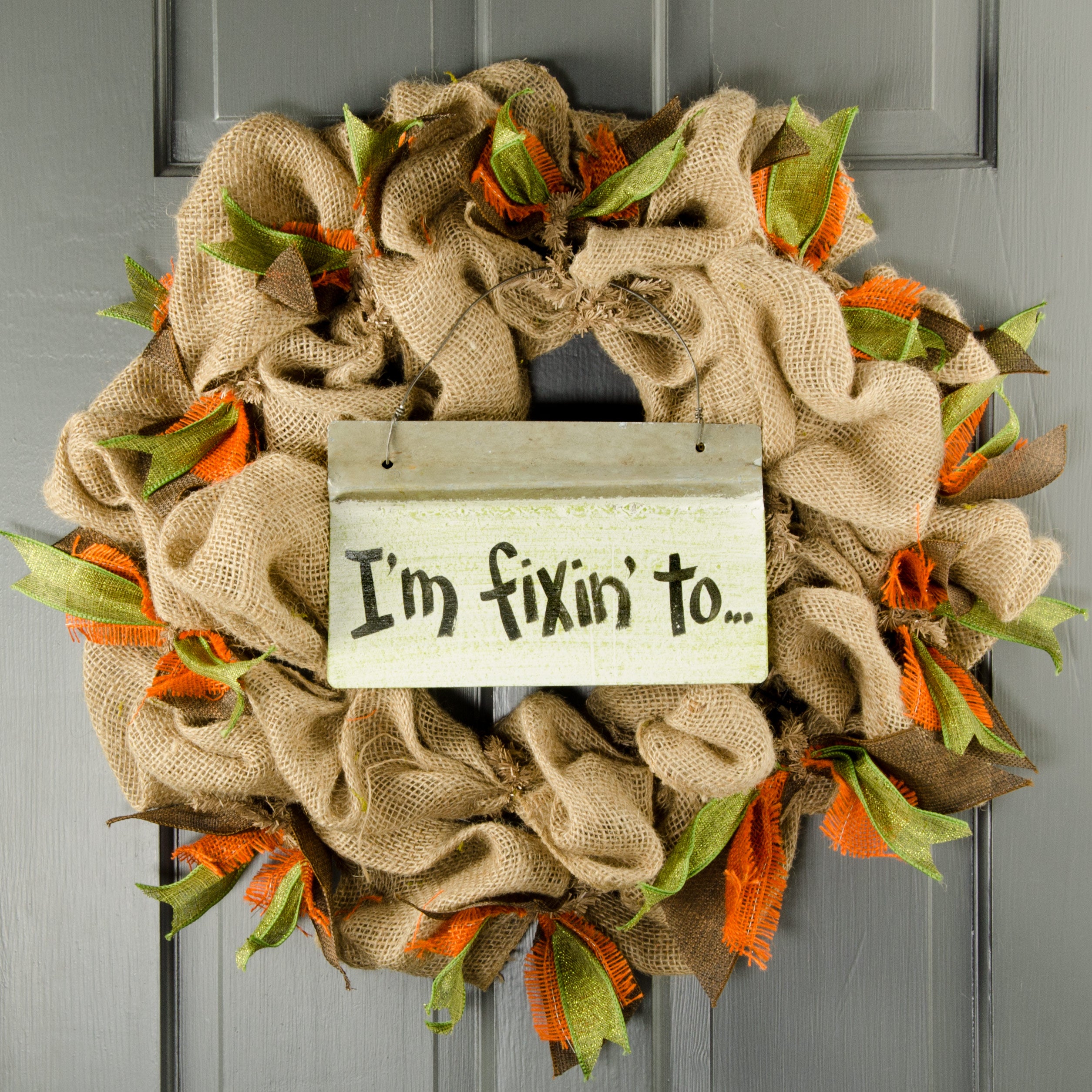 Reclaimed Tin Sign: I'm Fixin To (6" x 10") Lifestyle Photo