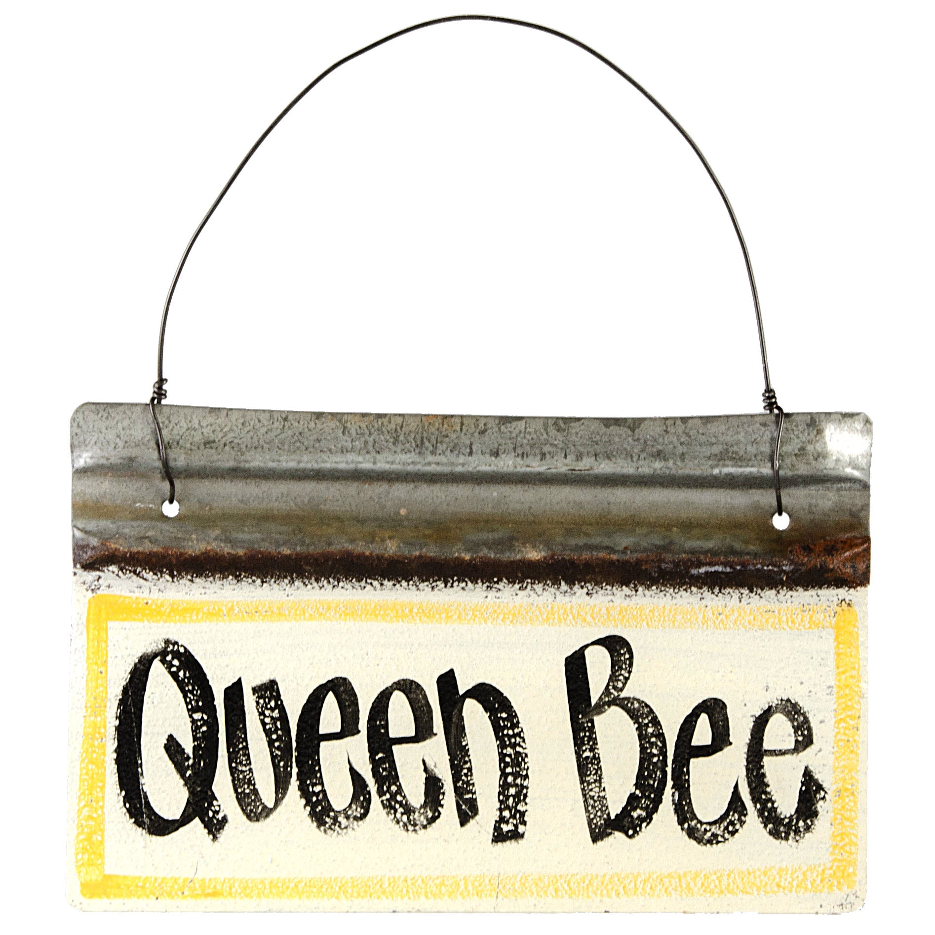 Reclaimed Tin Sign: Queen Bee Sign (6" x 10") Item Number: 1433