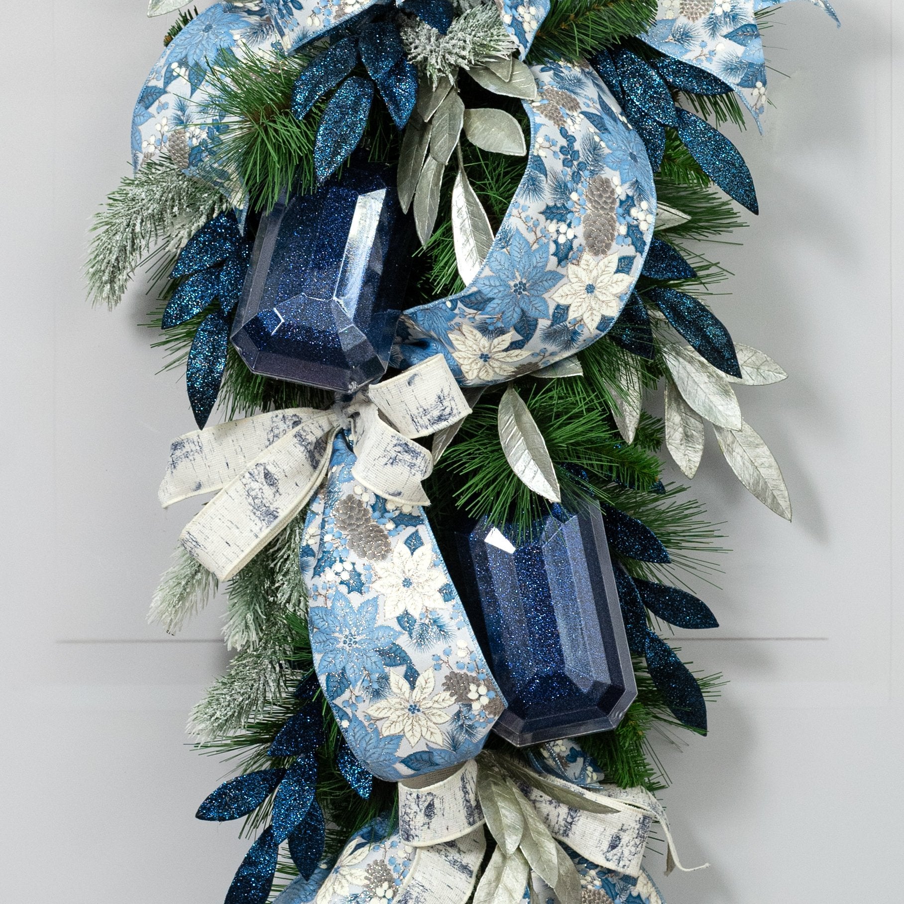 7" Rectangle Gem Ornament: Glitter Inside Navy Blue Lifestyle Photo