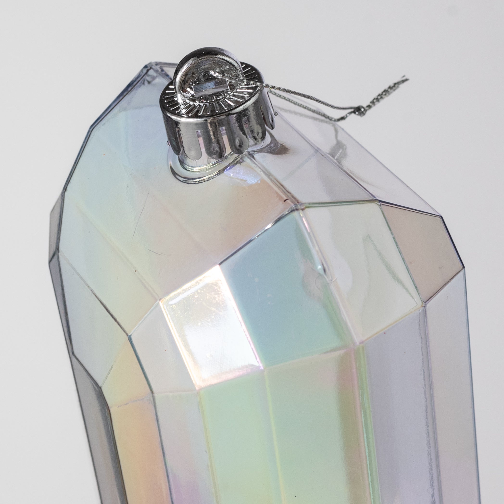 7" Rectangle Gem Ornament: Iridescent Clear detail photo 4