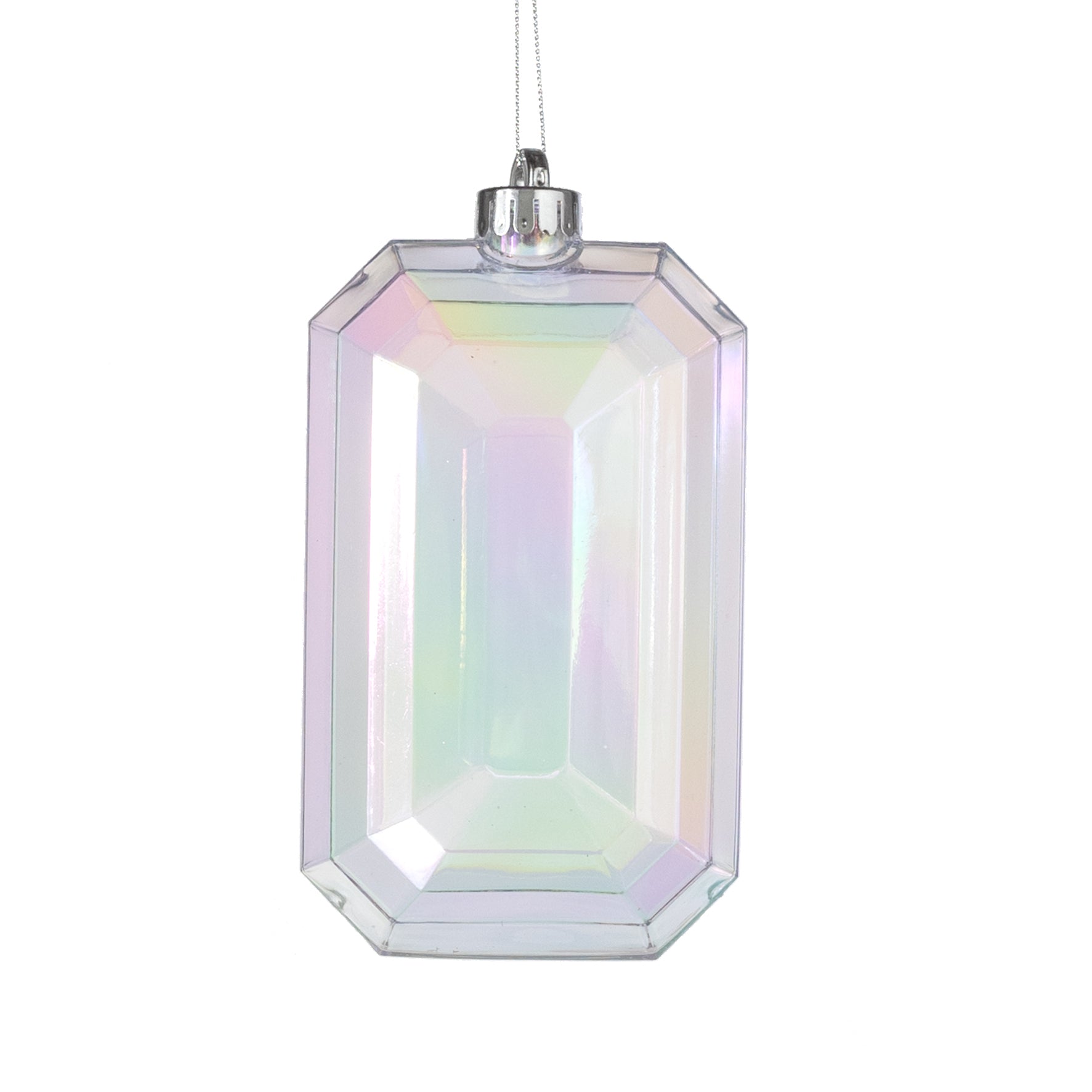 7" Rectangle Gem Ornament: Iridescent Clear Item Number: XJ5525HM