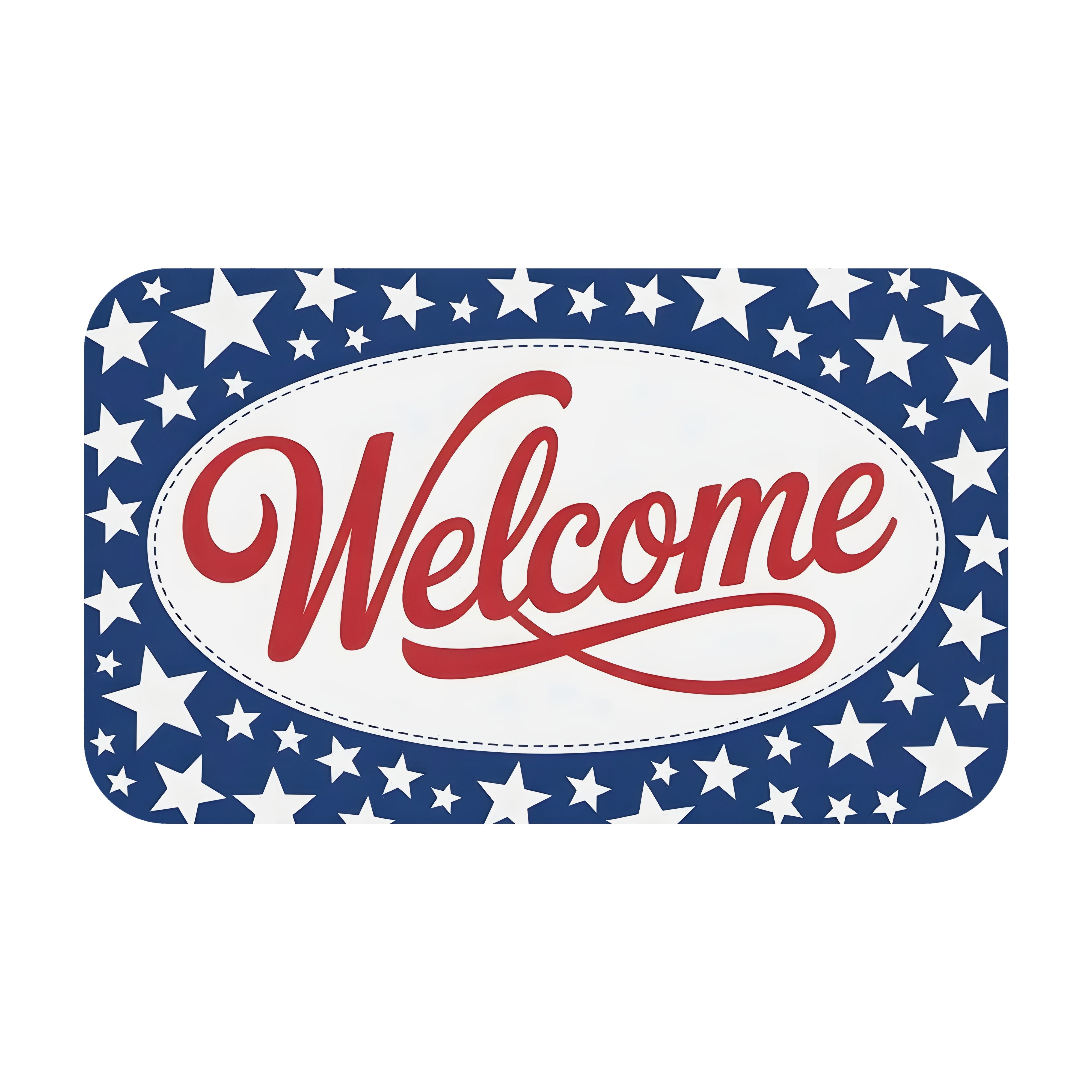 9" Rectangle Waterproof Sign: Patriotic Stars Welcome Item Number: CD1373NH-090