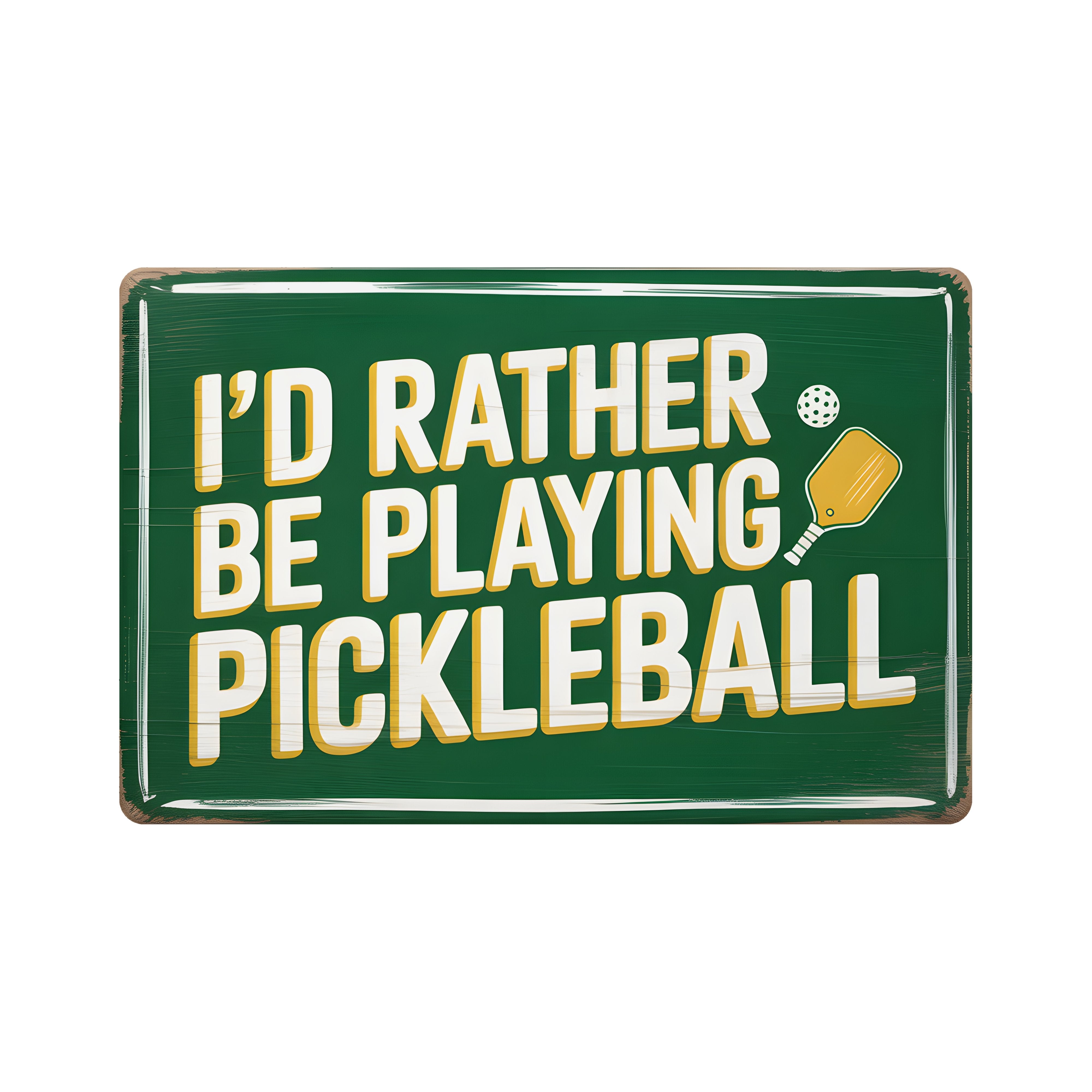 9" Rectangle Waterproof Sign: Rather Be Playing Pickleball Item Number: CD1240NH-090