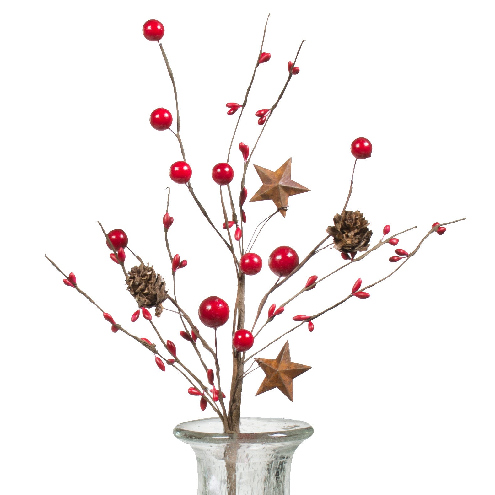 12" Red Berry Pip & Pinecone Pick Item Number: ISB68597