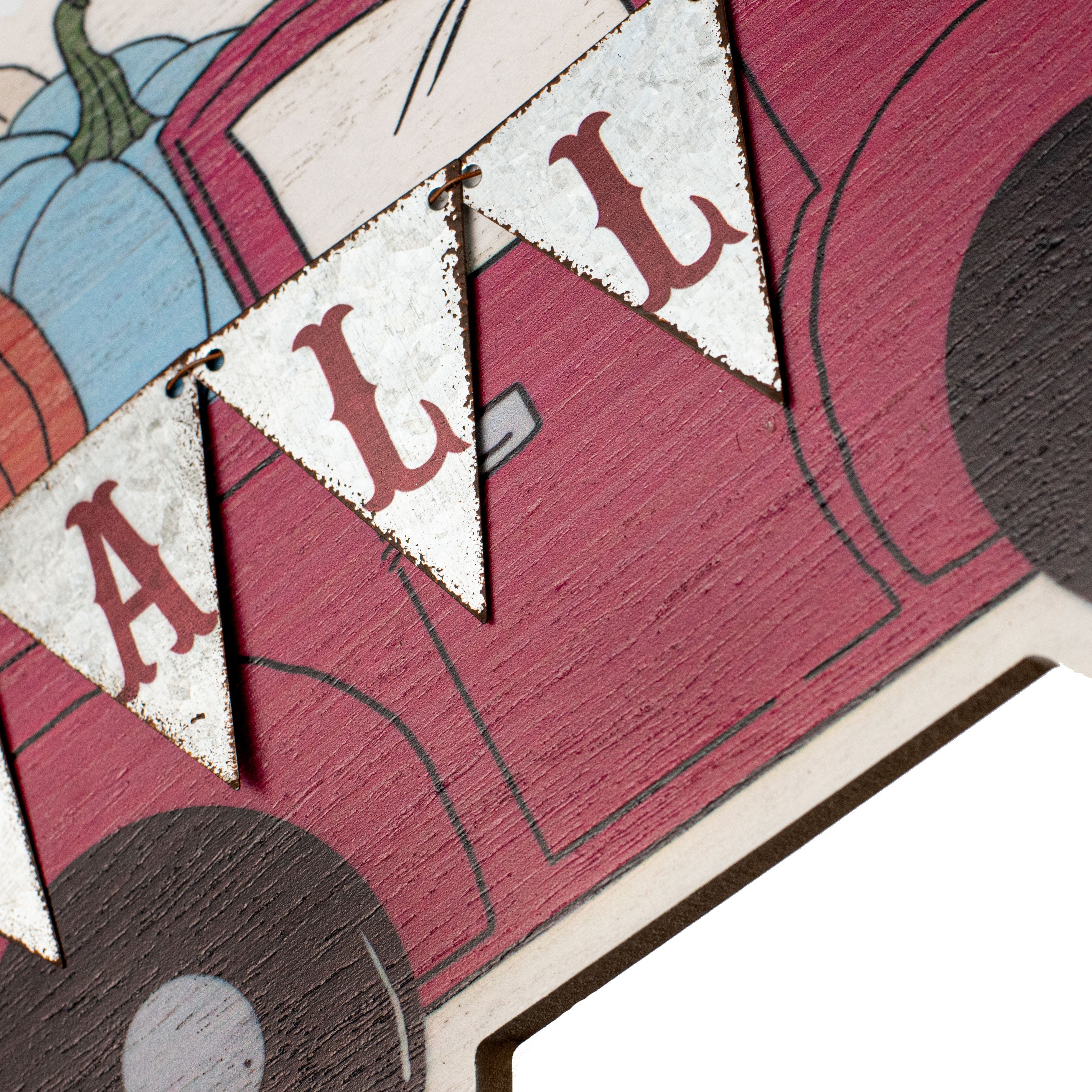 12" Red Truck Fall Pumpkin Sign detail photo 3