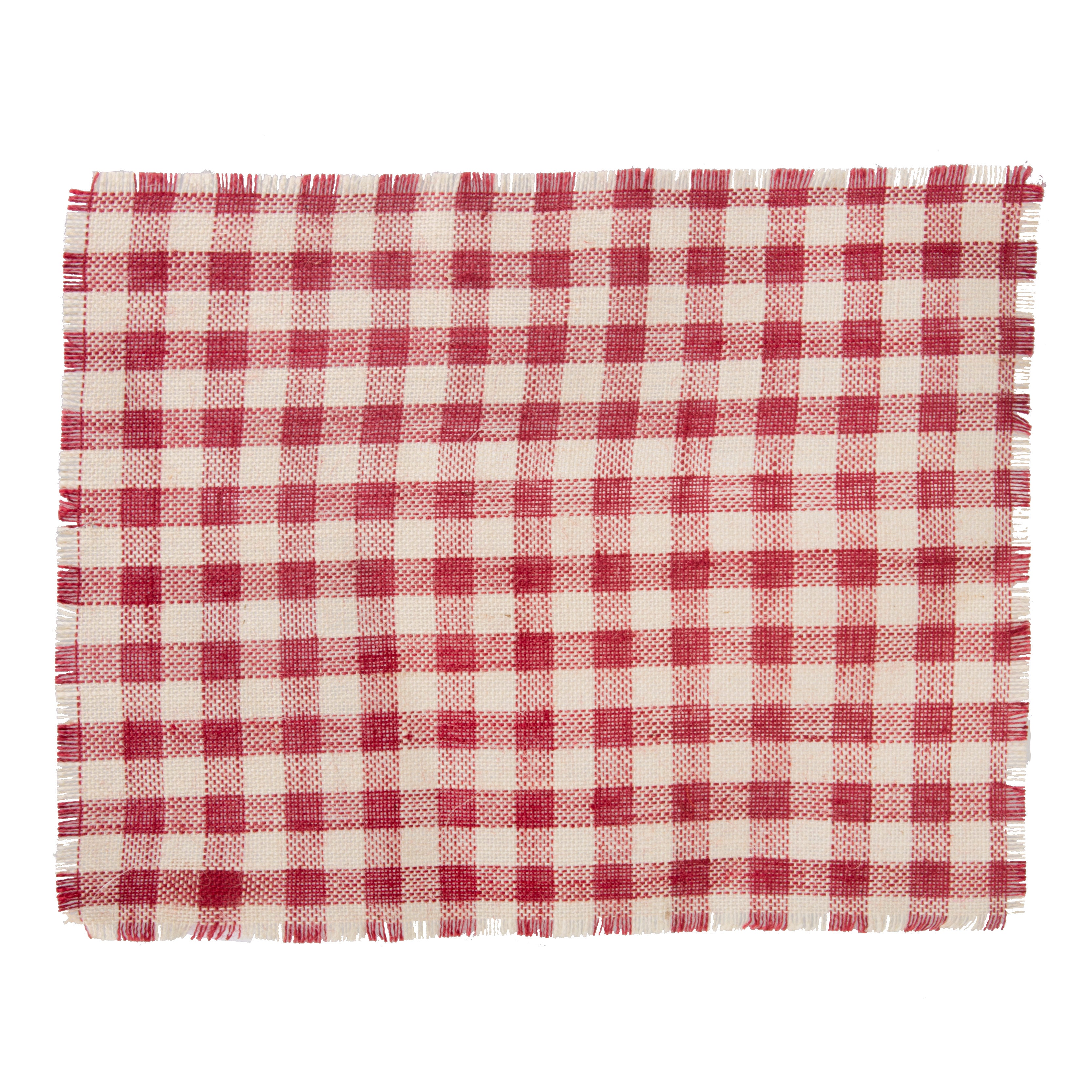 Red & White Checkerboard Plaid Burlap Placemat Item Number: NJC-P11