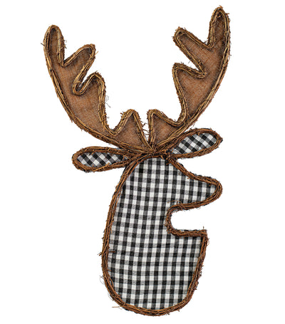 28" Reindeer Head Grapevine Twig Form Item Number: 85214GINGHAM