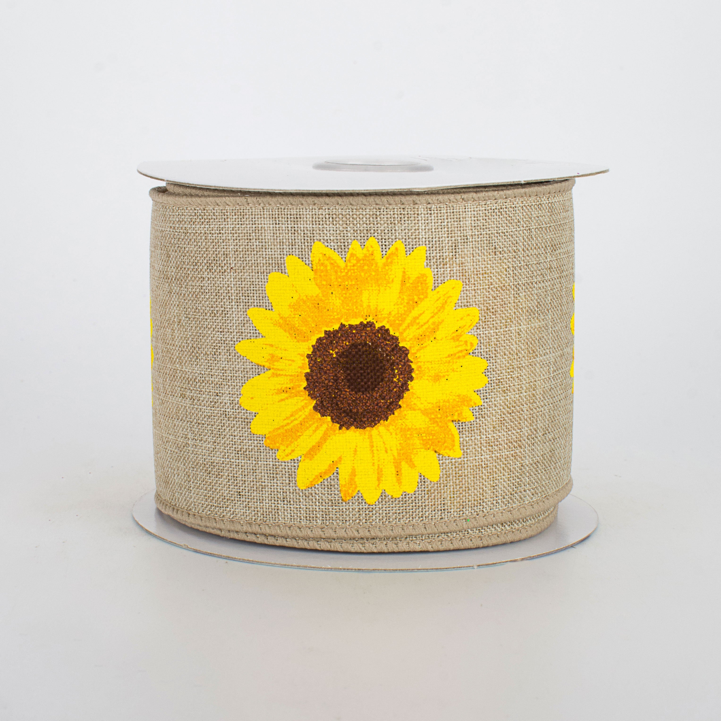 2.5" Bold Sunflower Ribbon: Natural (10 Yards)