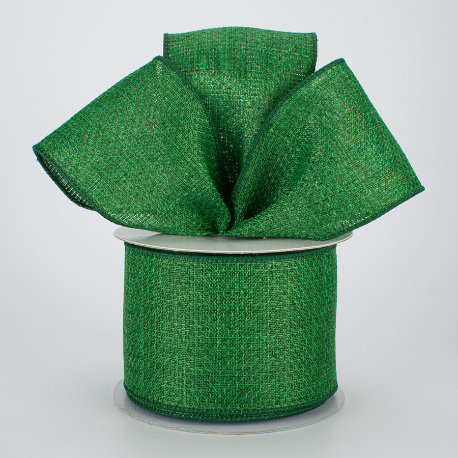 2.5" Royal Faux Burlap Ribbon: Emerald Green (10 Yards)
