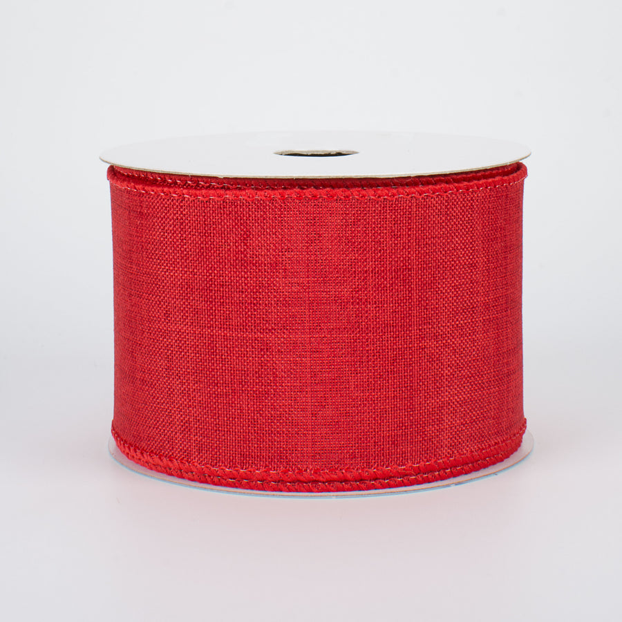 2.5" Royal Canvas Ribbon: Red (10 Yards)
