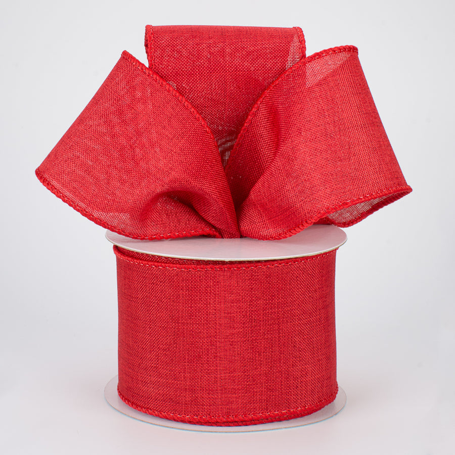 2.5" Royal Canvas Ribbon: Red (10 Yards)