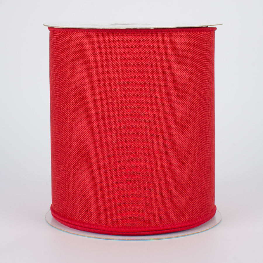 4" Royal Canvas Ribbon: Red (10 Yards)