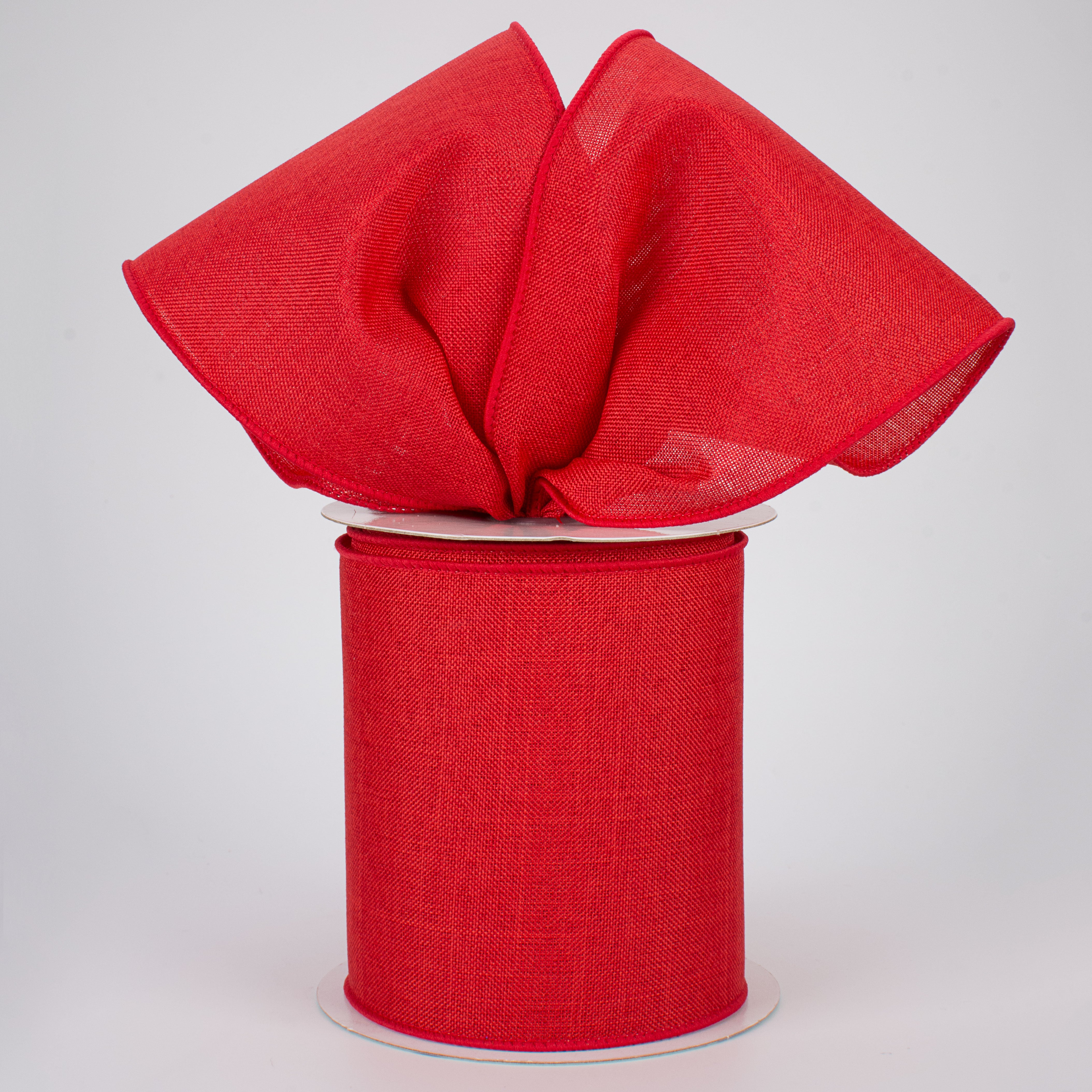 4" Royal Canvas Ribbon: Red (10 Yards)