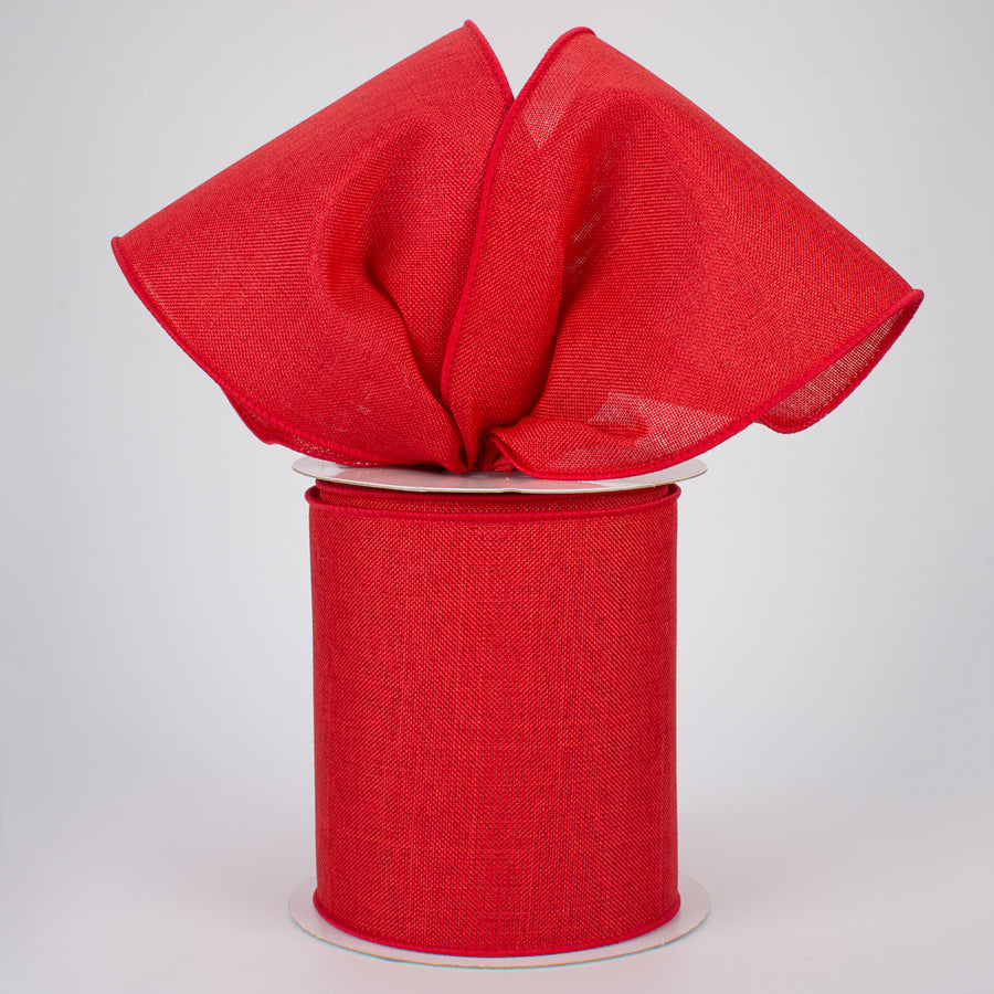 4" Royal Canvas Ribbon: Red (10 Yards)