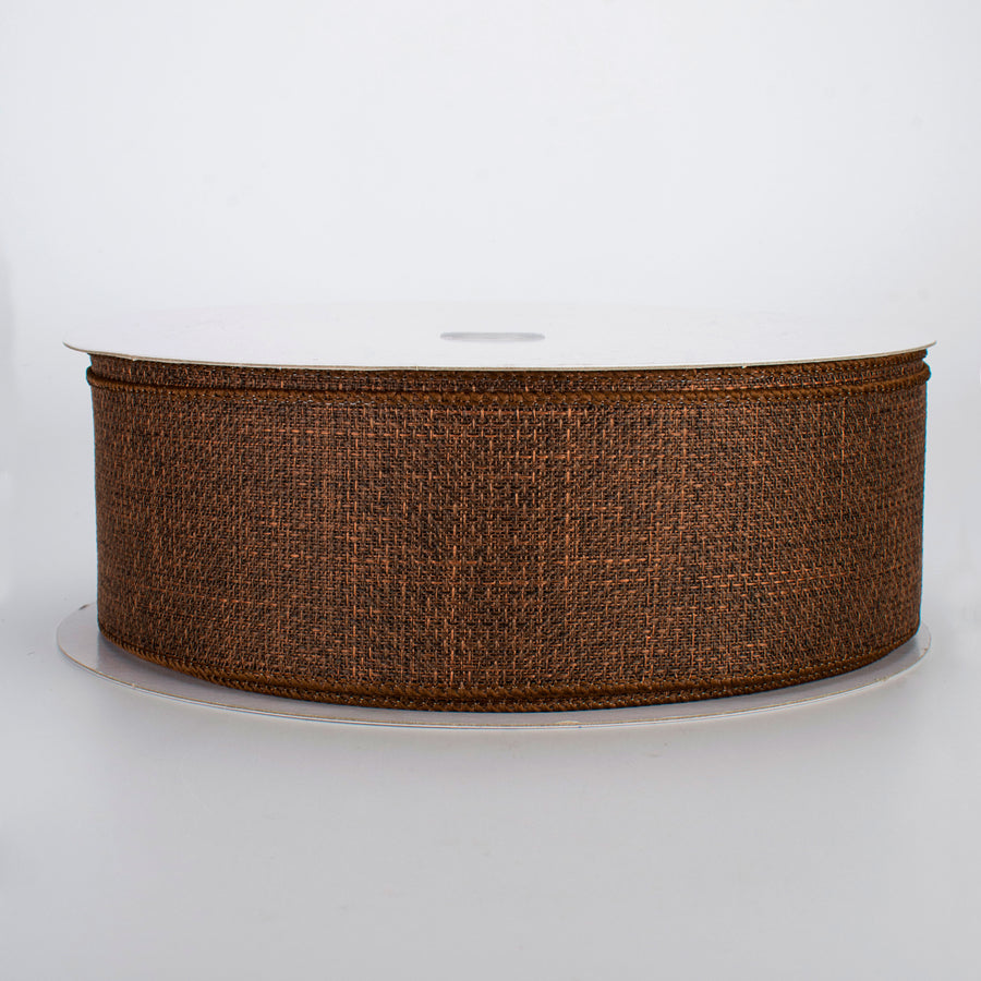 2.5" Royal Faux Burlap Ribbon: Mocha (50 Yards)