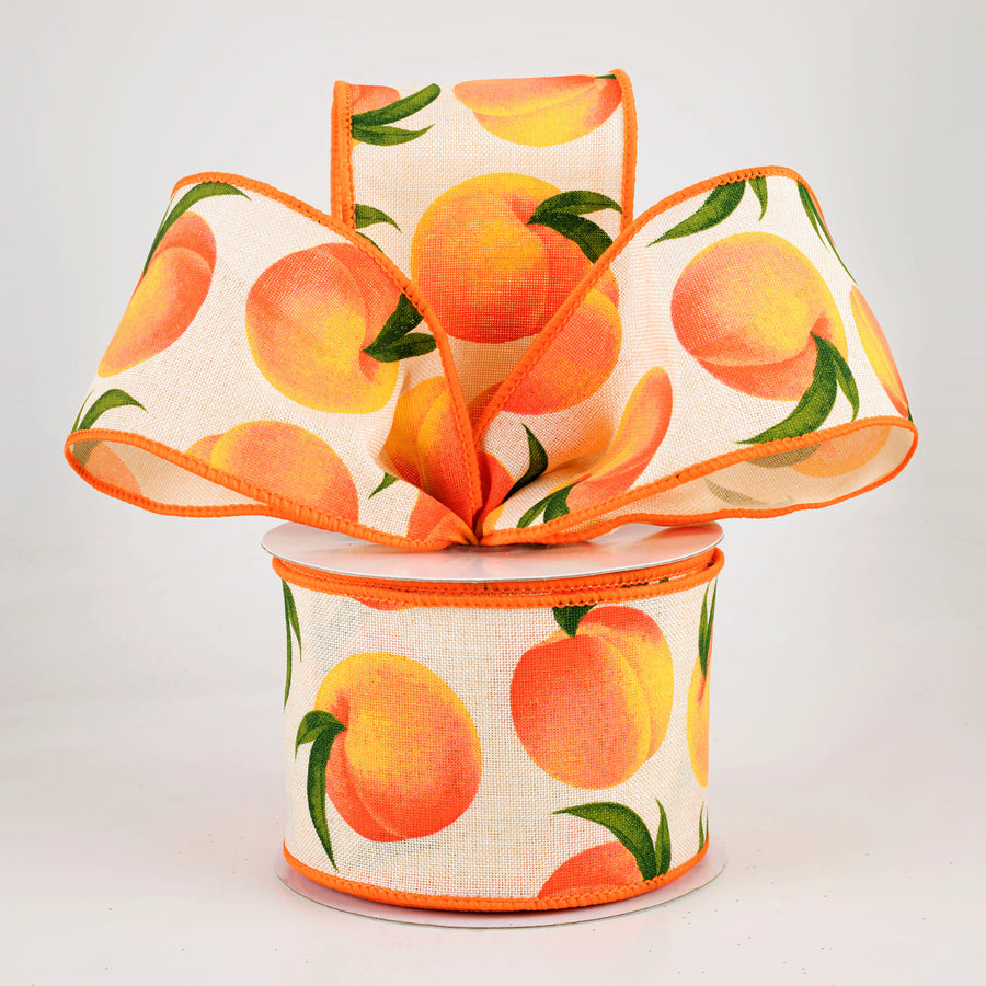 2.5" Peaches Ribbon: Cream (10 Yards)