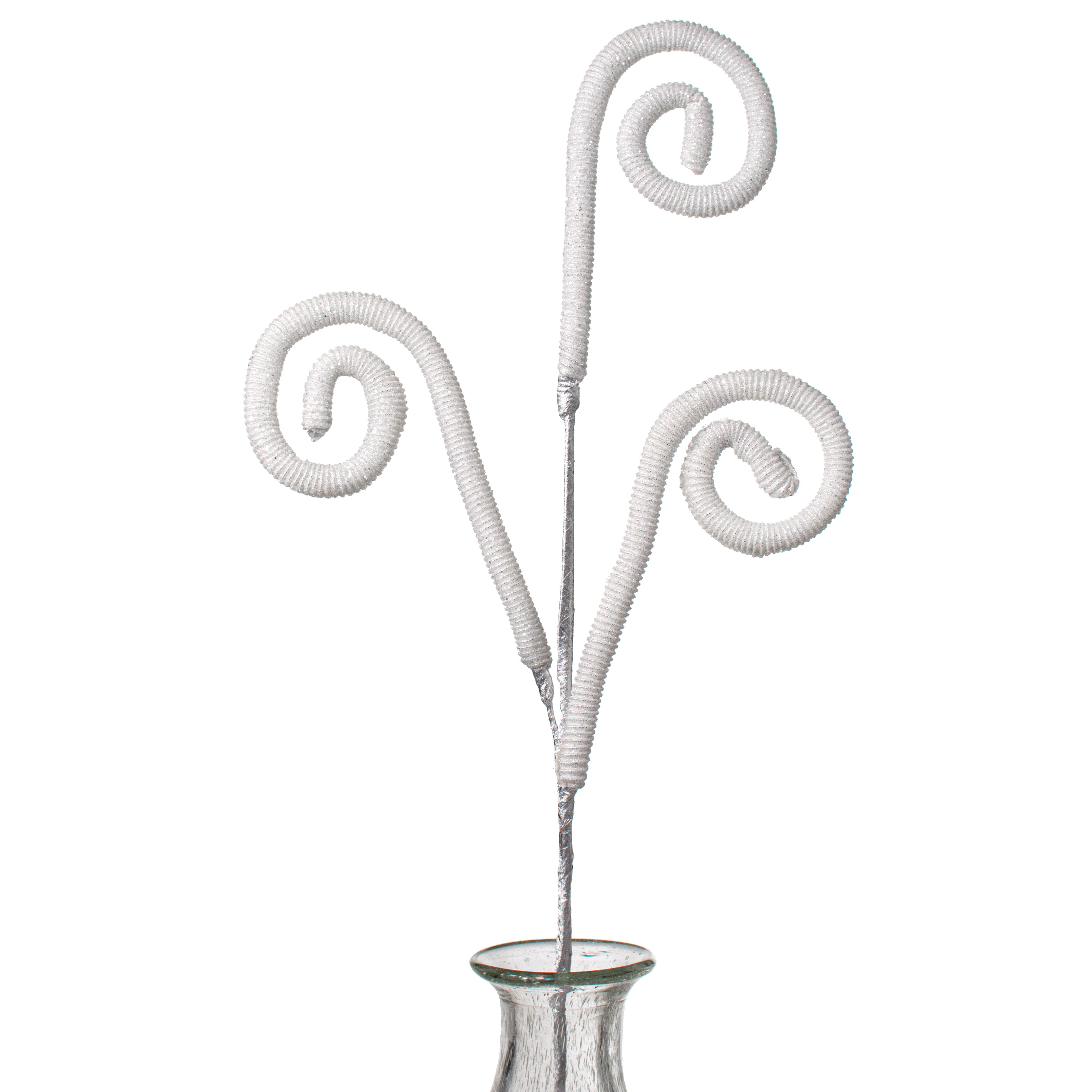 30" Ribbed Fabric Coil Spray: White Item Number: XS989327