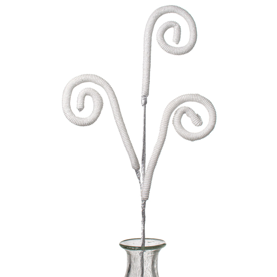 30" Ribbed Fabric Coil Spray: White Item Number: XS989327